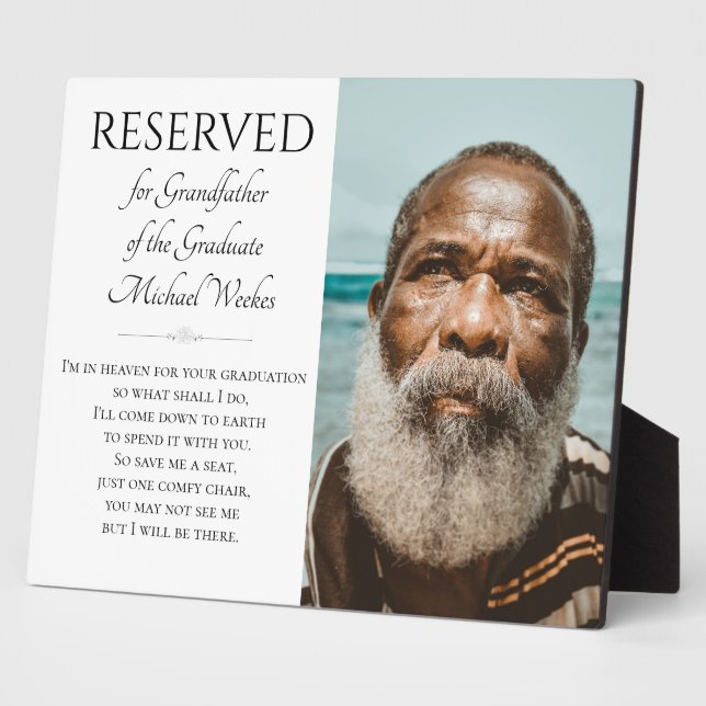 Placa Expositora Salvar a un abuelo de asiento del memorial de grad (Lado)