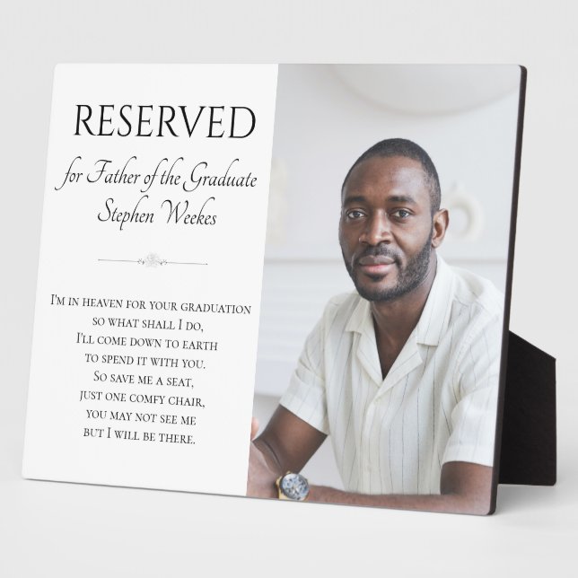 Placa Expositora Salvar a un padre de un graduado en memoria (Lado)