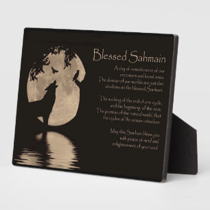 Placa Expositora Samhain Wolf Owl Raven Decor