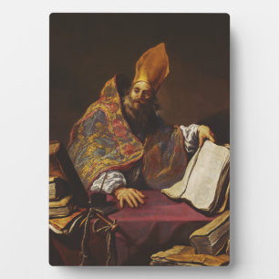 Placa Expositora San Ambrosio Padre de la Iglesia Católica