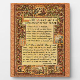 Placa Expositora San Francisco de Asís, simple oración por la paz