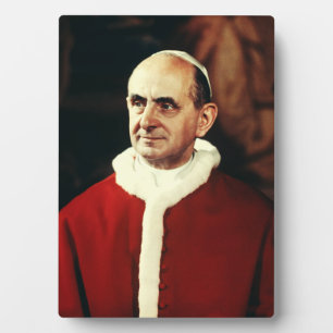 Placa Expositora San Papa Pablo VI jefe de la Iglesia católica 