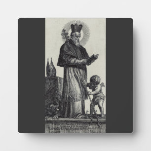 Placa Expositora San Patricio Apóstol de Irlanda Arte Monocromo