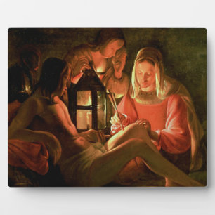 Placa Expositora San Sebastián atendido por la Sagrada Mujer (aceit