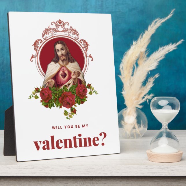 Placa Expositora San Valentín Jesús Sagrado Corazón Católico Religi (Lado)