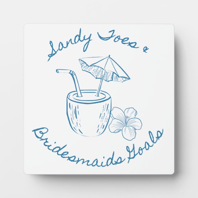 Placa Expositora Sandy Toe & Bridesmaids Objetivos Bachelorette Cos (Frente)