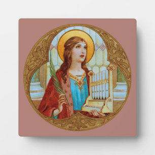 Placa Expositora Santa Cecilia de Roma (BK 003) 5,25"x5,25" Cuadrad