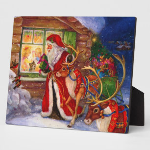 Placa Expositora Santa claus y rudolph