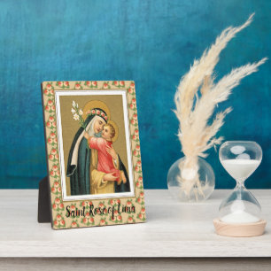 Placa Expositora Santa Rosa de Lima y el Niño Cristo (M 023)