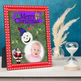 Placa Expositora Santa y Snowman añaden sus fotos navideñas