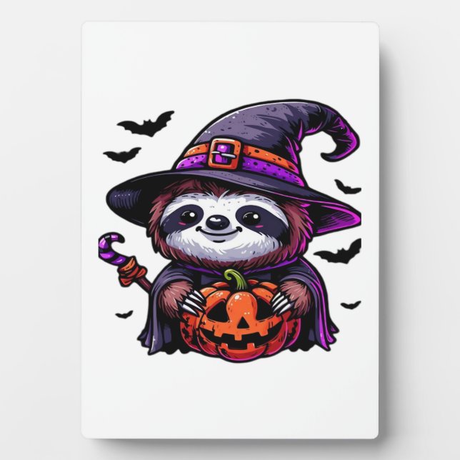 Placa Expositora Scary Halloween Sloth Witch Gorra disstume espeluz (Frente)