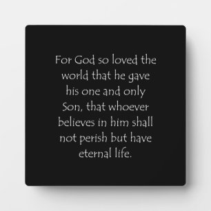 Placa Expositora Scripture Quote John 3 16
