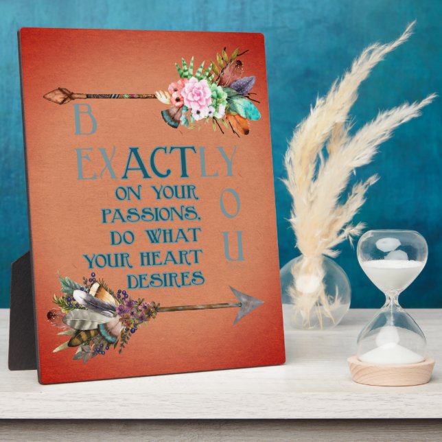 Placa Expositora Sé Exactamente Tú Flores De Flecha De Estilo Boho  (Lado)