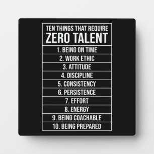 Placa Expositora Se requiere talento cero - motivación de éxito