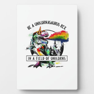 Placa Expositora Sé Un Unicornasaurus Rex En Un Campo De Unicornio