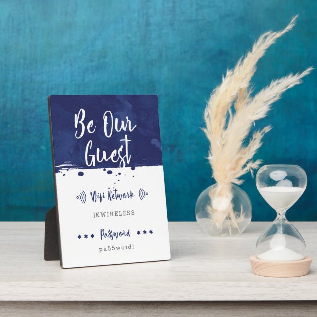 Placa Expositora Sea Nuestro Invitado - Red Wifi Plaque (Lado)