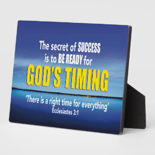 Placa Expositora Secreto del éxito DIOS Eclesiastes TEMPORÁNEOS 3:1