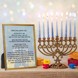 Placa Expositora Seder Hadlakat Nerot Hanukkah