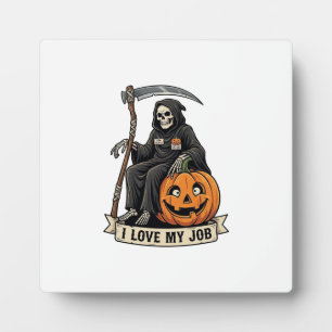 Placa Expositora Segador de la Muerte de Trabajo de Amor Calabaza d