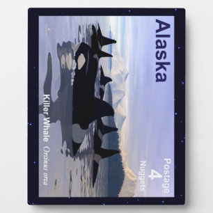 Placa Expositora Sello de ballenas asesinas de Alaska