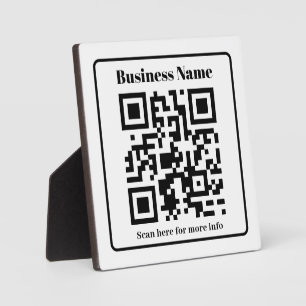 Placa Expositora Señal de código QR de paisajismo en blanco y negro