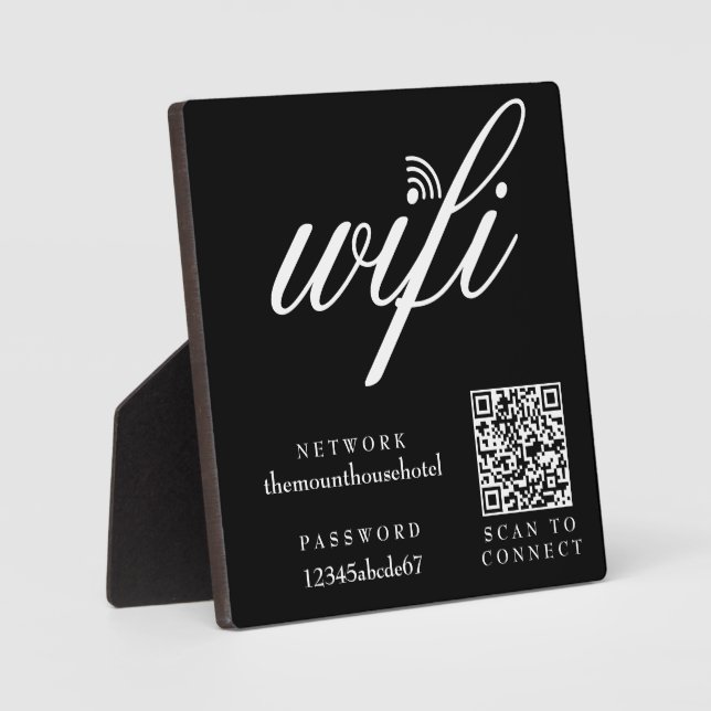 Placa Expositora Señal de código QR de red y contraseña Wifi (Anverso)