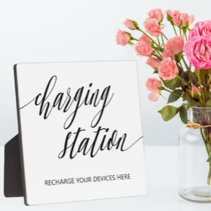 Placa Expositora Señal de estación de carga Tabletop Plaque con Eas