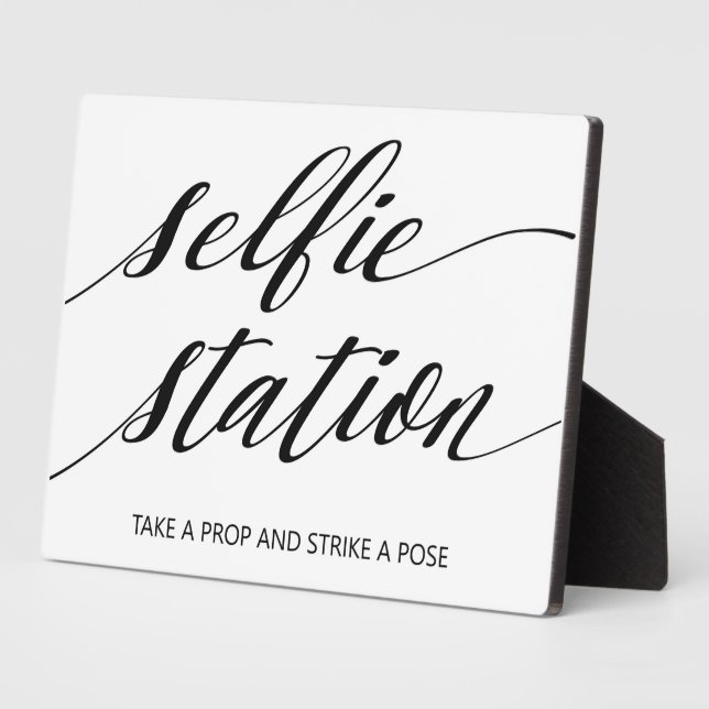 Placa Expositora Señal de la estación de selfie Tabletop Plaque con (Lado)