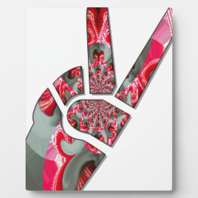 Placa Expositora Señal de paz con la mano (Frente)