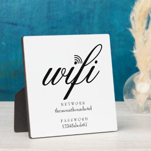 Placa Expositora Señal de red y contraseña Wifi