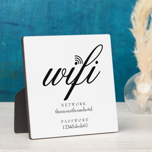 Placa Expositora Señal de red y contraseña Wifi (Wifi Network and Password Sign Plaque)