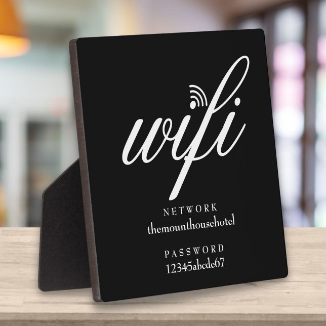 Placa Expositora Señal de red y contraseña Wifi (Wifi Network and Password Sign Plaque)