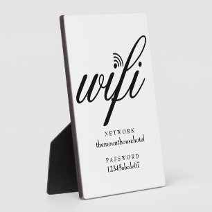 Placa Expositora Señal de red y contraseña Wifi moderna