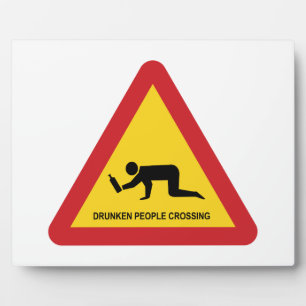 PLACA EXPOSITORA SEÑAL DE TRÁFICO DE PERSONAS EBRIAS