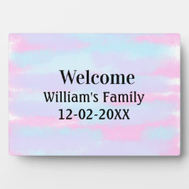 Placa Expositora sencillo minimo logotipo de monograma bienvenida p