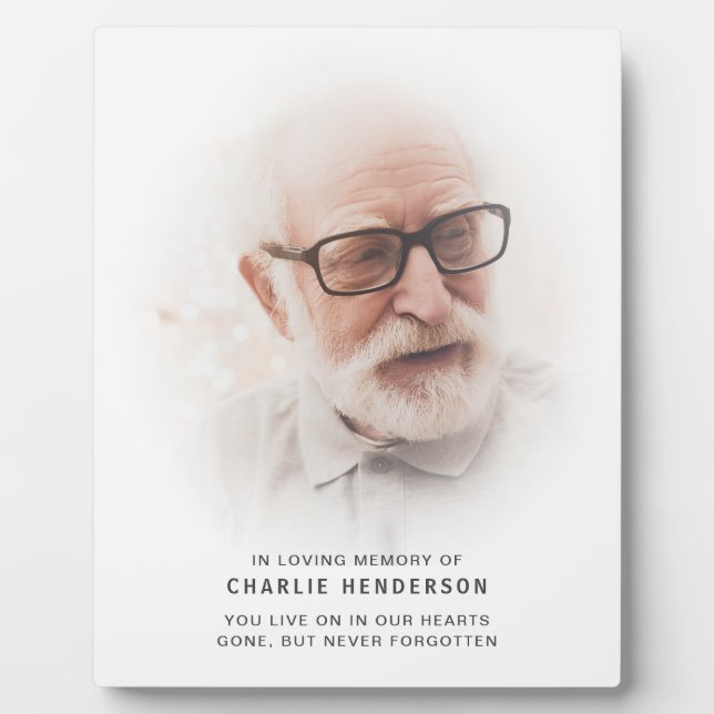 Placa Expositora Sencillo Moderno Memorial "En Memoria Amorosa" (Frente)