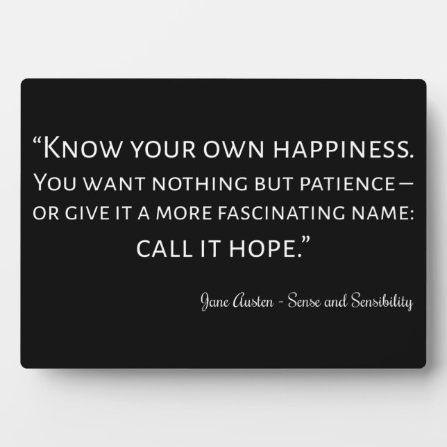 Placa Expositora Sentido Y Sensibilidad Cita I (Frente)