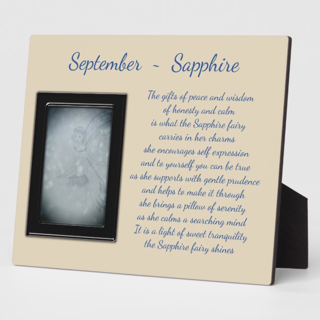 Placa Expositora Septiembre Birthstone Sapphire (Lado)