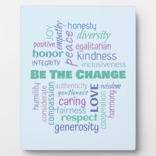 Placa Expositora Ser la nube de palabras positiva de cambio