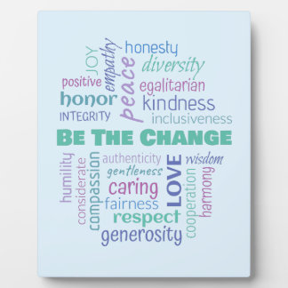 Placa Expositora Ser la nube de palabras positiva de cambio