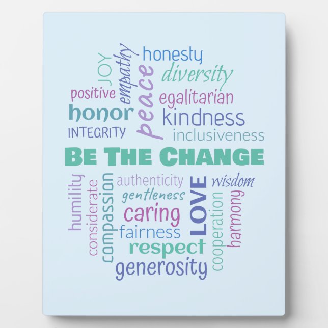Placa Expositora Ser la nube de palabras positiva de cambio (Frente)