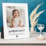 Placa Expositora ¿Serás mi padrino? Foto propuesta<br><div class="desc">¿Buscando una manera dulce y significativa de pedirle a un ser querido que sean los padrinos de tu bebé? ¡Este diseño moderno y minimalista es la forma perfecta de plantear la pregunta! Ya sea que le preguntes a un miembro de la familia o a amigos cercanos, esto te ayudará a...</div>