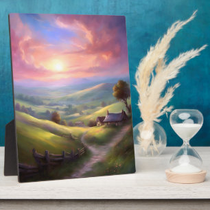 Placa Expositora Serene Countryside Sunrise Paisaje Pacífico