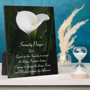 Placa Expositora Serenity Prayer Calla Lily Floral