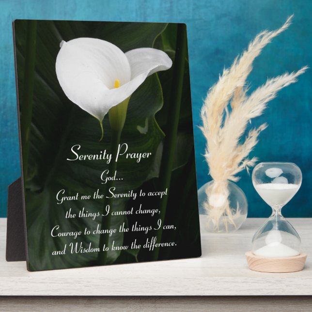 Placa Expositora Serenity Prayer Calla Lily Floral (Lado)