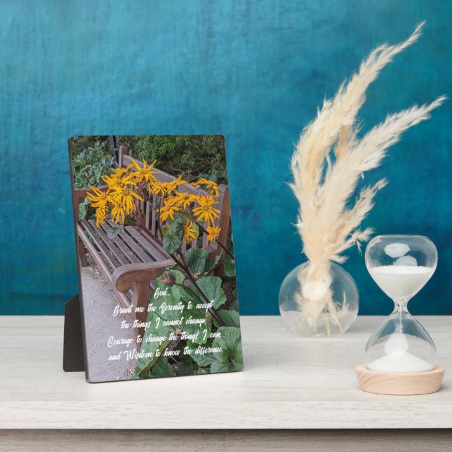 Placa Expositora Serenity Prayer Garden Bench Floral (Lado)