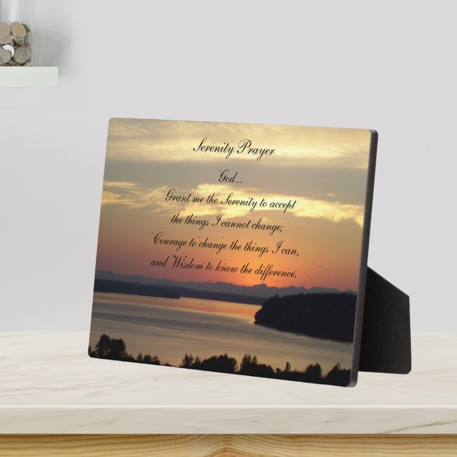 Placa Expositora Serenity Prayer Naranja Seascape Sunset (In Situ)