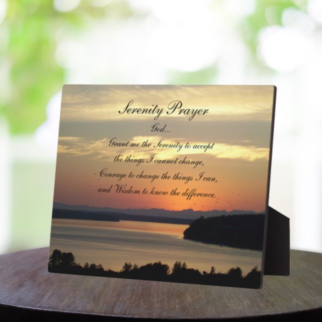 Placa Expositora Serenity Prayer Naranja Seascape Sunset (In Situ)