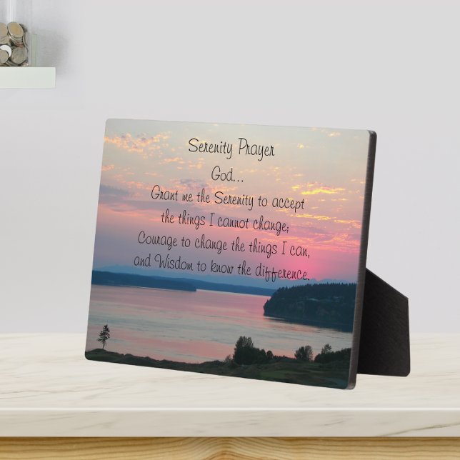 Placa Expositora Serenity Prayer Pink Seascape Sunset (In Situ)
