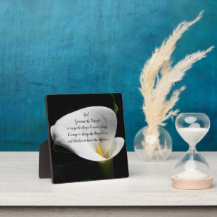 Placa Expositora Serenity Prayer White Calla Lily Floral